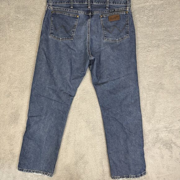 Wrangler Jeans Mens 38x29 Blue Regular Fit Cool Vantage Straight Leg Denim Pants - Picture 8 of 11